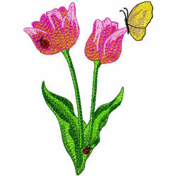 Flowers And Tree Embroidery Design 5